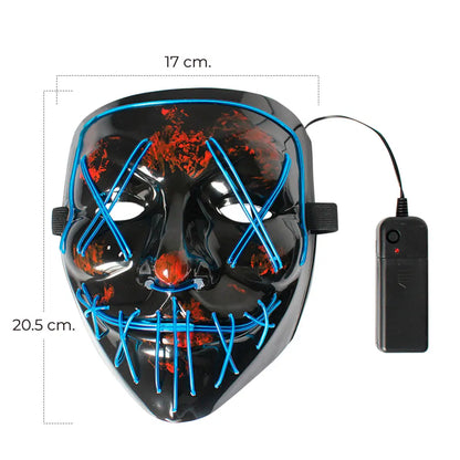 Masque néon d'Halloween Cosmask, Masque à LED, Masque de fête lumineux