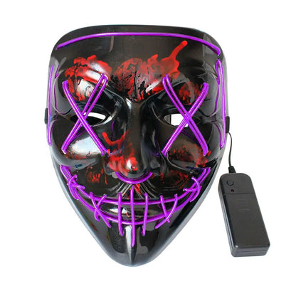 Masque néon d'Halloween Cosmask, Masque à LED, Masque de fête lumineux