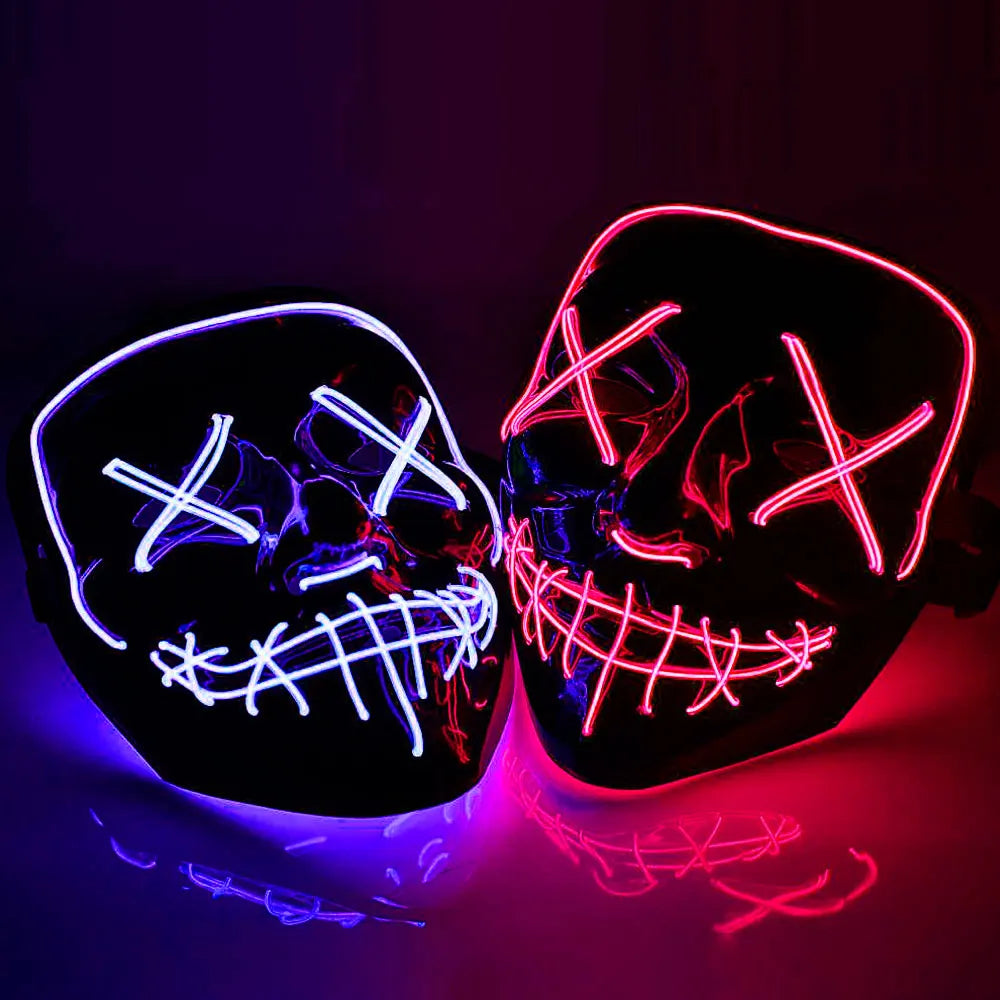 Masque néon d'Halloween Cosmask, Masque à LED, Masque de fête lumineux