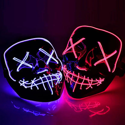 Masque néon d'Halloween Cosmask, Masque à LED, Masque de fête lumineux