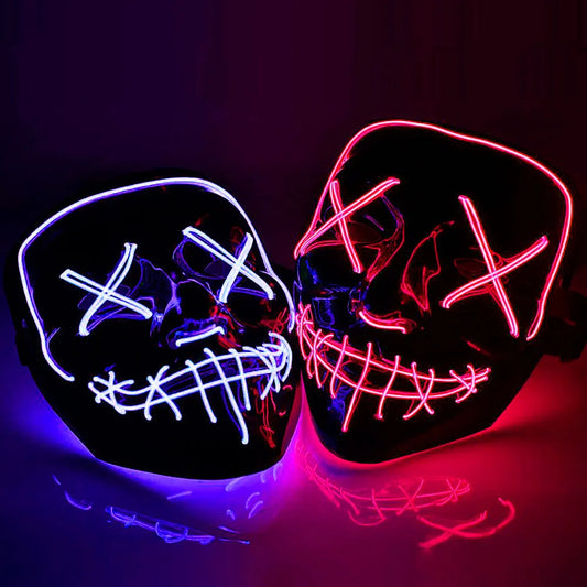 Masque néon d'Halloween Cosmask, Masque à LED, Masque de fête lumineux