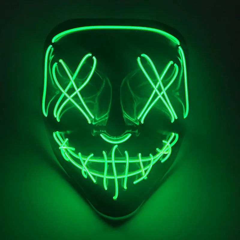 Masque néon d'Halloween Cosmask, Masque à LED, Masque de fête lumineux