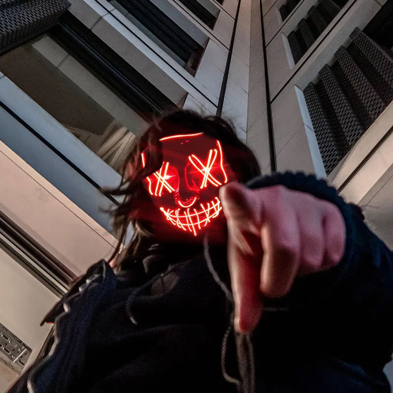 Masque néon d'Halloween Cosmask, Masque à LED, Masque de fête lumineux