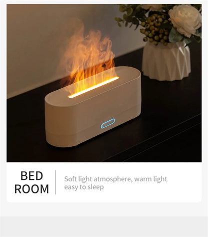 Diffuser portable 3en1 3D, Humidificateur à flamme, Aromathérapie Diffuser