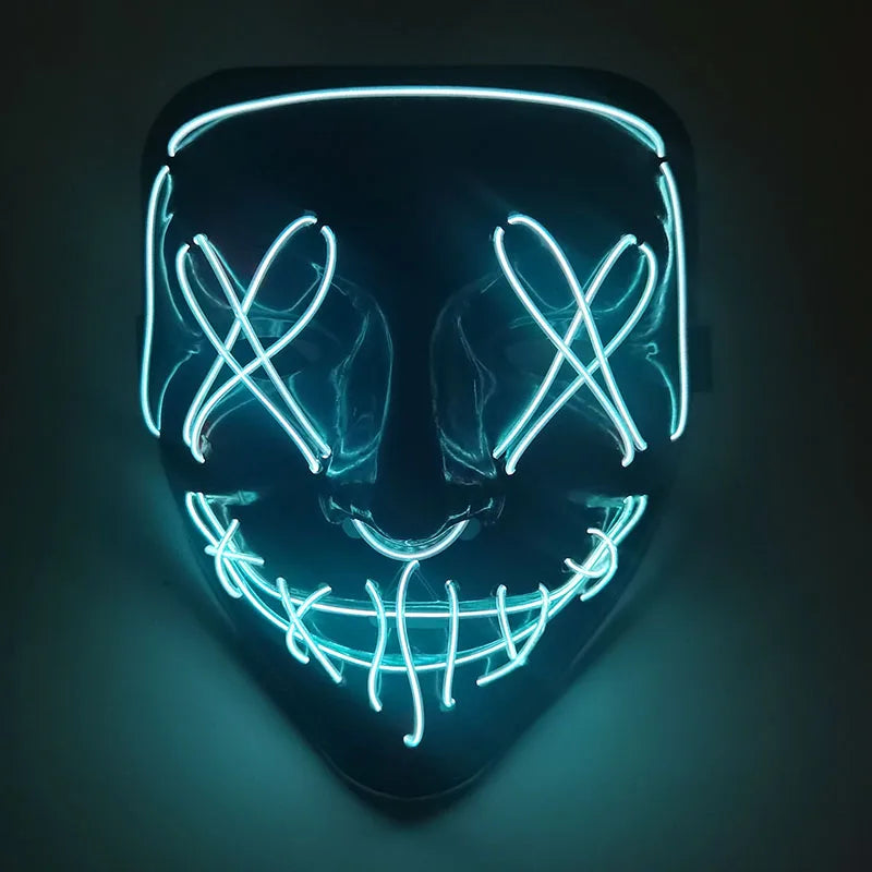 Masque néon d'Halloween Cosmask, Masque à LED, Masque de fête lumineux