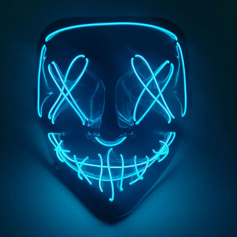 Masque néon d'Halloween Cosmask, Masque à LED, Masque de fête lumineux
