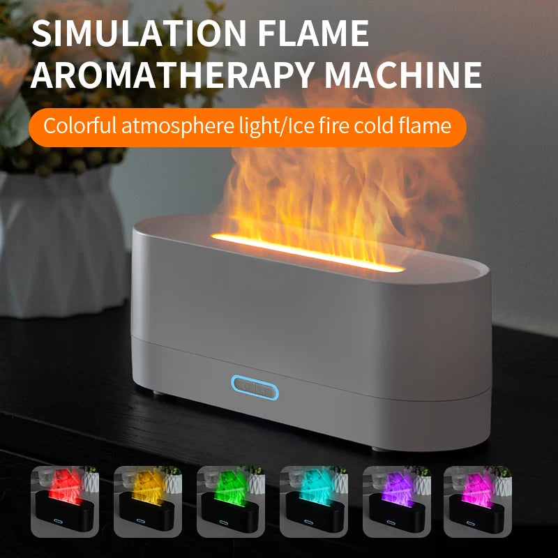 Diffuser portable 3en1 3D, Humidificateur à flamme, Aromathérapie Diffuser