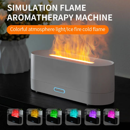 Diffuser portable 3en1 3D, Humidificateur à flamme, Aromathérapie Diffuser