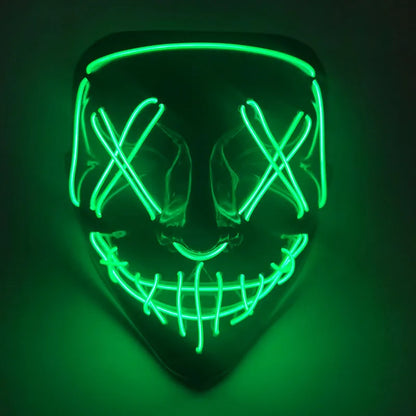 Masque néon d'Halloween Cosmask, Masque à LED, Masque de fête lumineux