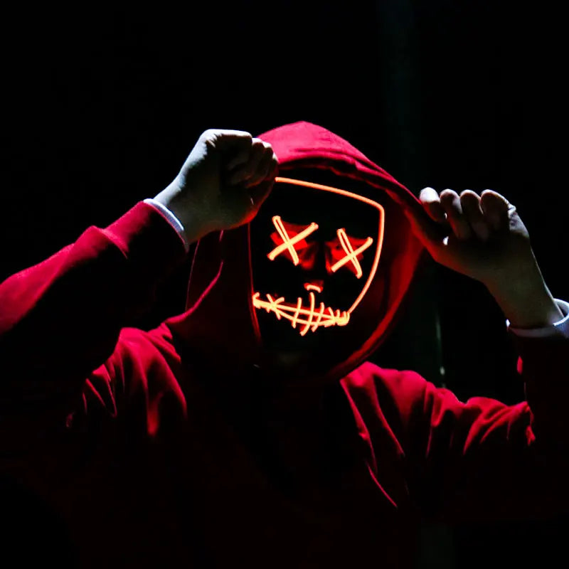 Masque néon d'Halloween Cosmask, Masque à LED, Masque de fête lumineux