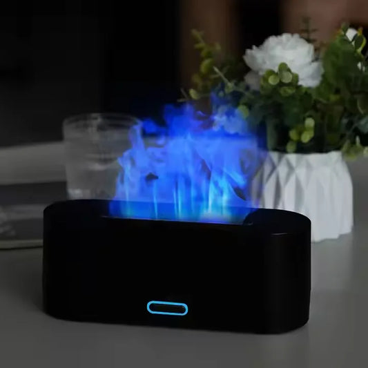 Diffuser portable 3en1 3D, Humidificateur à flamme, Aromathérapie Diffuser