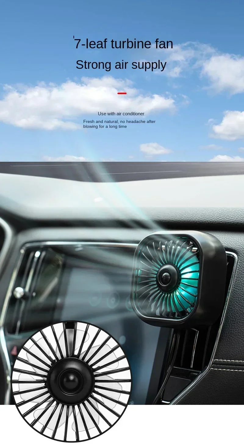 Mini ventilateur de voiture - Refroidissement rapide, économe en énergie, alimenté par USB - Portable, couleurs vives, installation facile