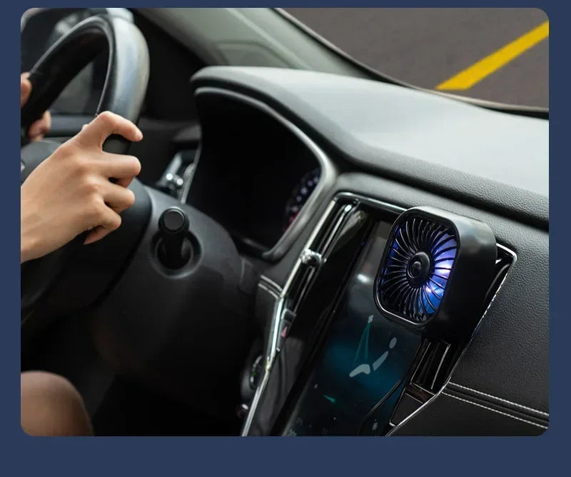 Mini ventilateur de voiture - Refroidissement rapide, économe en énergie, alimenté par USB - Portable, couleurs vives, installation facile