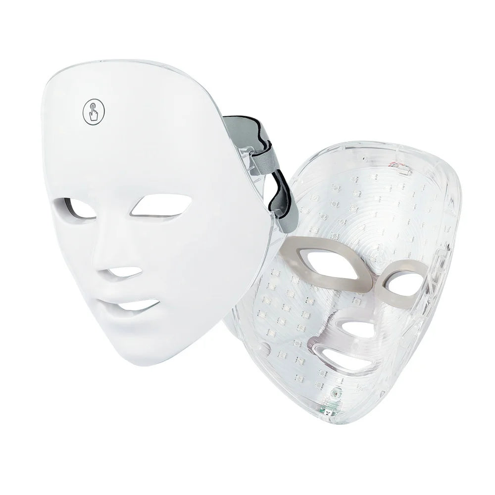 Masque à LED rechargeable 7 couleurs,  Masque de beauté, LED Rajeunissement de la peau, Masque de soins anti-rides