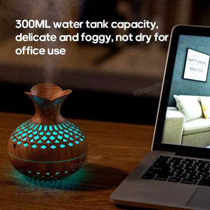 Humidificateur en grain de bois 300ml, Aroma Diffuser Atomizer USB