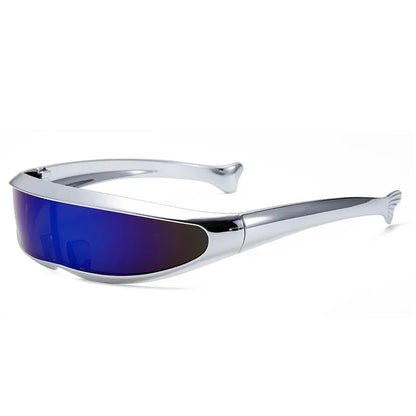 Lunettes de soleil futuristes monoblocs personnalisées galvanisées pour femmes et hommes, style steampunk Y2K 2024, lunettes de soirée rave UV400