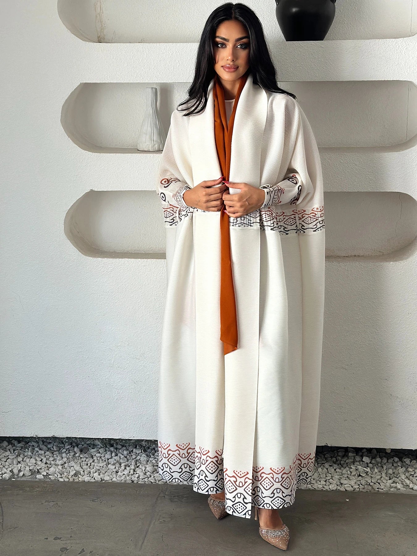 Abaya de l'Aïd de Dubaï, robe de soirée de luxe pour femmes, plissée Miyake, grande taille, style moyen-oriental, manches longues, avec ceinture