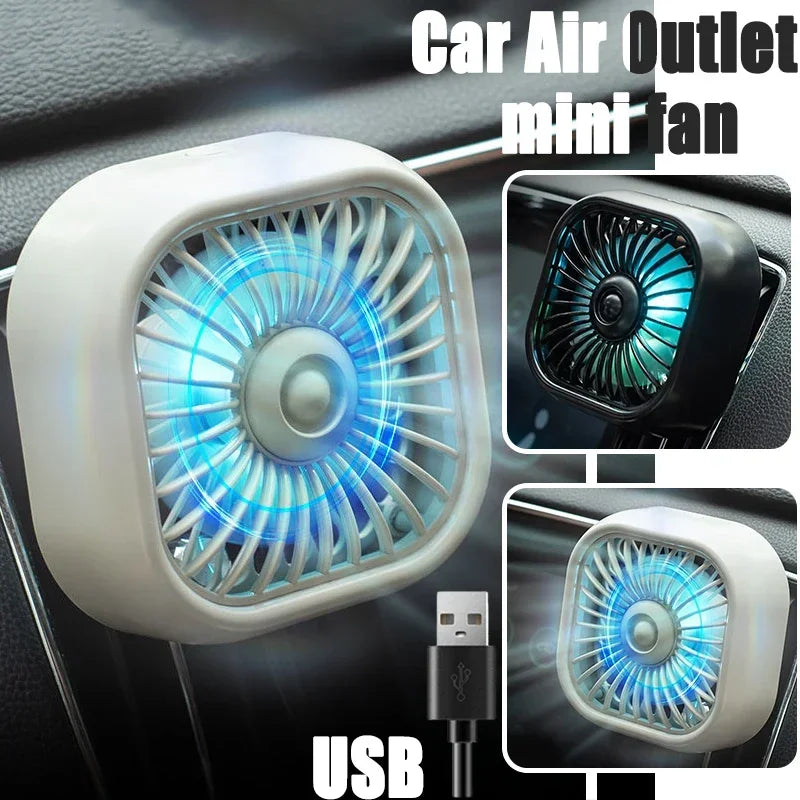 Mini ventilateur de voiture - Refroidissement rapide, économe en énergie, alimenté par USB - Portable, couleurs vives, installation facile
