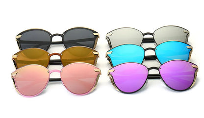 Lunettes de soleil polarisées tendance pour femmes, verres œil de chat, verres de conduite, classiques et luxueux, rondes, pour dames