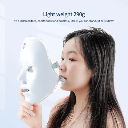 Masque à LED rechargeable 7 couleurs,  Masque de beauté, LED Rajeunissement de la peau, Masque de soins anti-rides