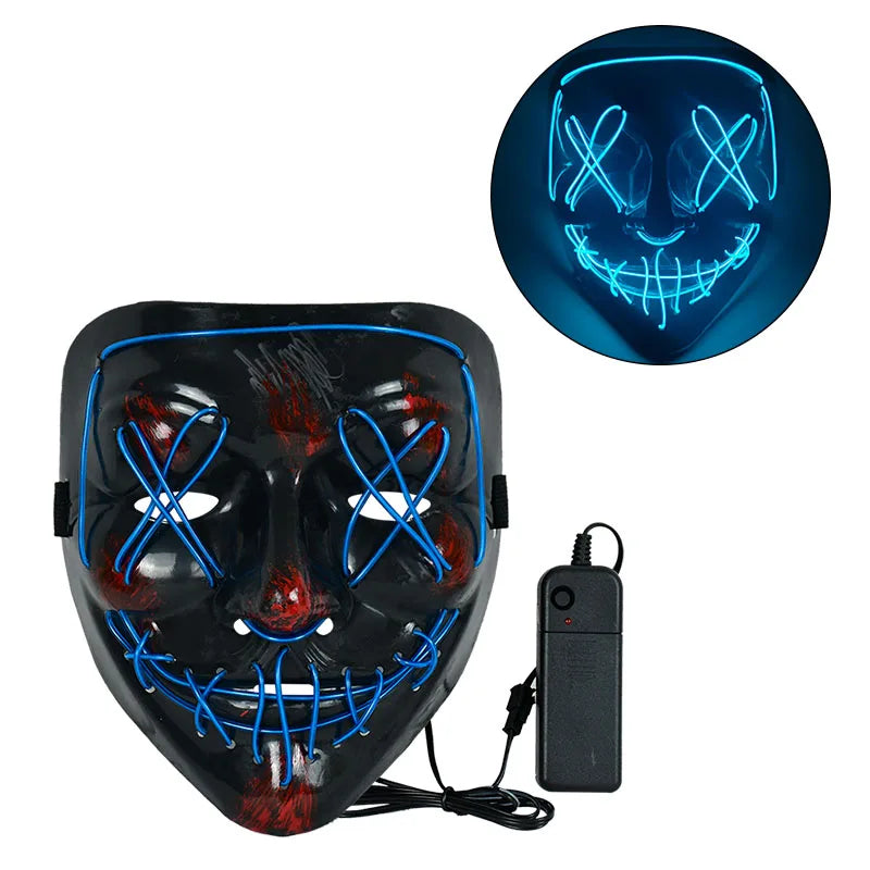 Masque néon d'Halloween Cosmask, Masque à LED, Masque de fête lumineux