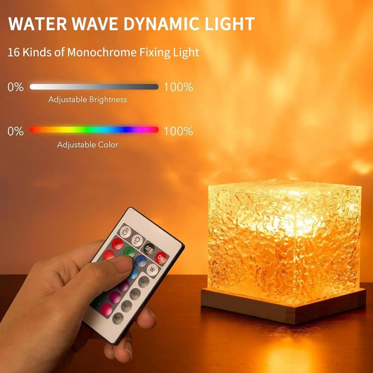Projecteur de vagues océaniques 16 couleurs, lampe de nuit Aurora Glow pour la maison, le bureau, le bar, le restaurant, projecteur sous-marin, veilleuse