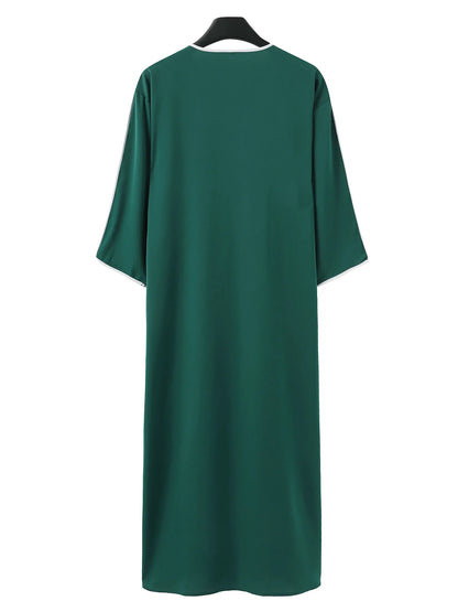2025 Vêtements musulmans traditionnels pour hommes Eid Moyen-Orient Jubba Thobe Hommes Thobe Robes musulmanes arabes à manches courtes Cadeau pour mari