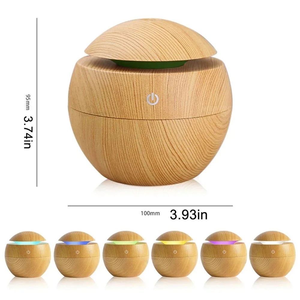 Humidificateur d'air électrique, diffuseur d'arômes en bois, humidificateur d'air ultrasonique, huile essentielle, aromathérapie, brumisateur frais pour chambre à coucher