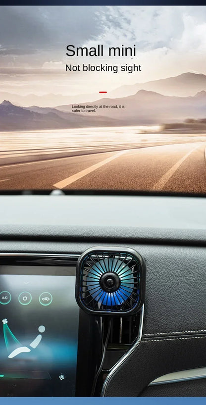Mini ventilateur de voiture - Refroidissement rapide, économe en énergie, alimenté par USB - Portable, couleurs vives, installation facile