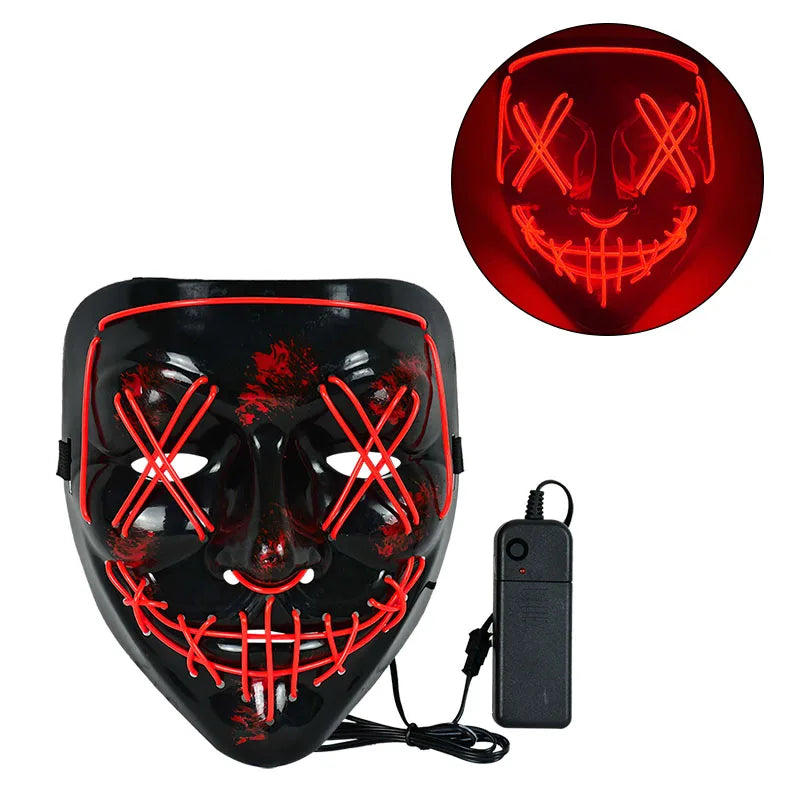 Masque néon d'Halloween Cosmask, Masque à LED, Masque de fête lumineux