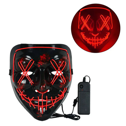 Masque néon d'Halloween Cosmask, Masque à LED, Masque de fête lumineux