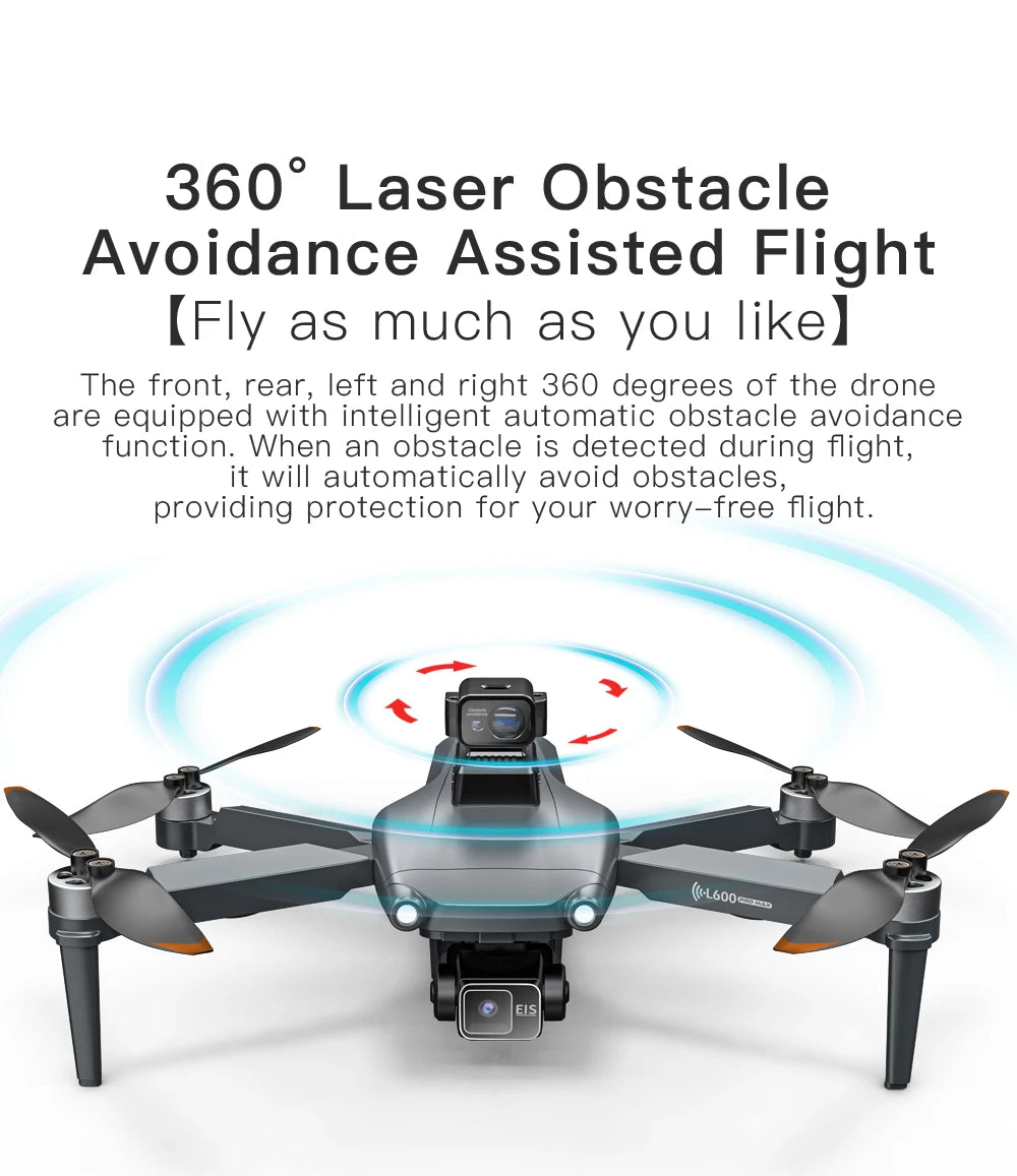 Drone GPS professionnel L600 PRO MAX 4K 3 axes PTZ HD double caméra évitement d'obstacles moteur sans balais 5G WIFI RC Quadcopter