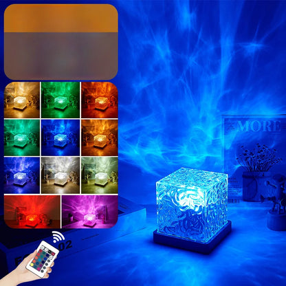 Projecteur de vagues océaniques 16 couleurs, lampe de nuit Aurora Glow pour la maison, le bureau, le bar, le restaurant, projecteur sous-marin, veilleuse