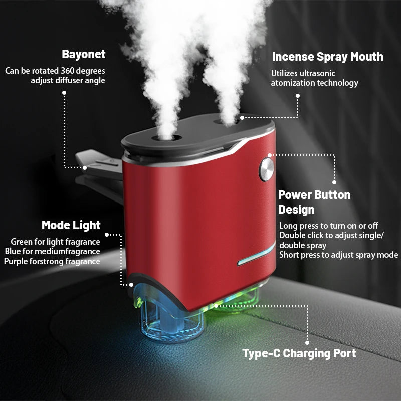 Diffuseur d'air électrique pour voiture, humidificateur d'air pour voiture, aromathérapie, désodorisant pour voiture, accessoires pour voiture