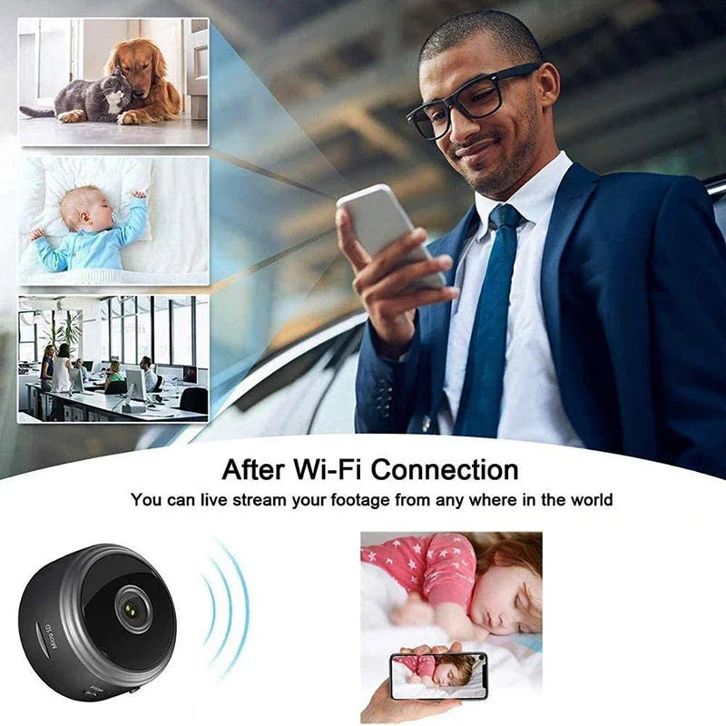 Mini caméra WiFi sans fil, enregistreur vidéo et vocal, surveillance de sécurité, maison intelligente pour nourrissons et animaux domestiques