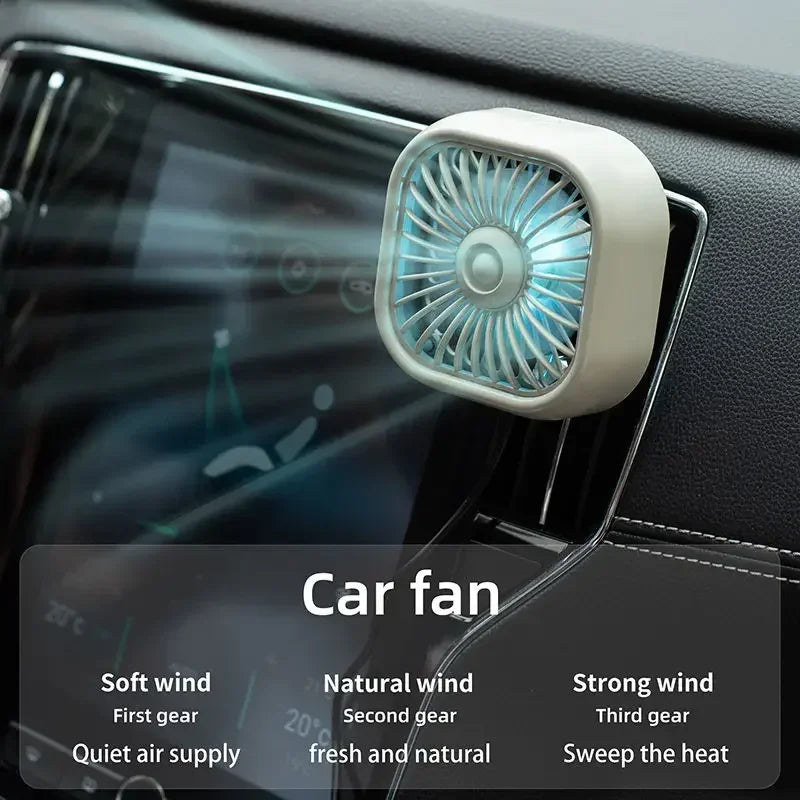 Mini ventilateur de voiture - Refroidissement rapide, économe en énergie, alimenté par USB - Portable, couleurs vives, installation facile