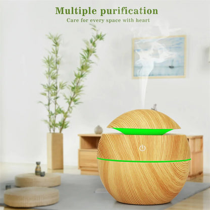 Humidificateur d'air électrique, diffuseur d'arômes en bois, humidificateur d'air ultrasonique, huile essentielle, aromathérapie, brumisateur frais pour chambre à coucher