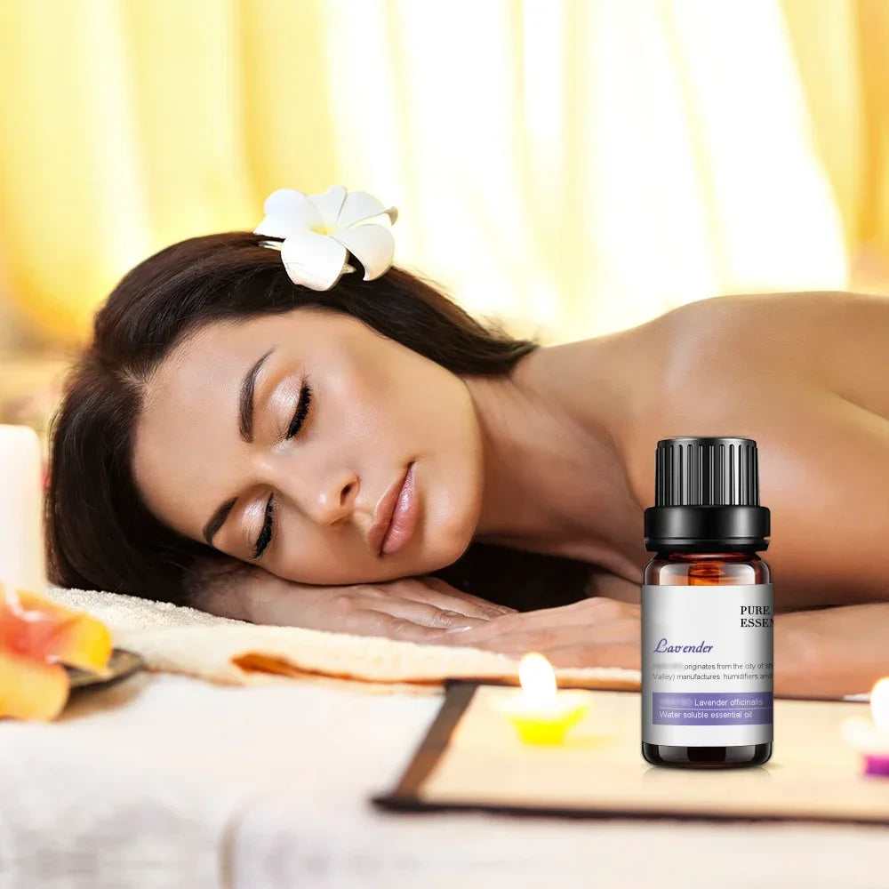Huiles essentielles pour diffuseur, humidificateur d'huiles essentielles d'aromathérapie, 6 parfums : lavande, arbre à thé, romarin, citronnelle et orange