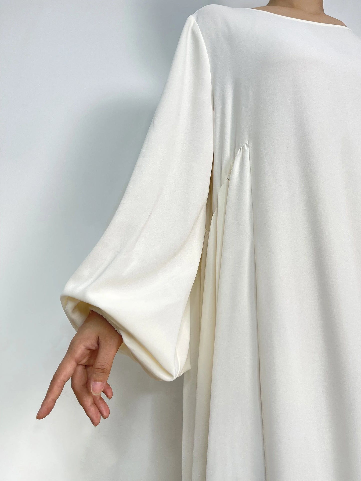 Abaya Ramadan unie à manches évasées, kebaya kaftan, élégante robe longue à col ras du cou, abayas islamiques pour femmes