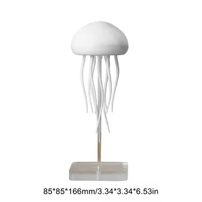 Lampe de table moderne méduse USB rechargeable, Ajustable RGB lumière de nuit, LED méduse changeant de couleur avec base Décoration de chambre