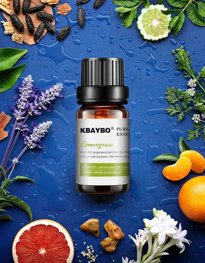 Huiles essentielles pour diffuseur, humidificateur d'huiles essentielles d'aromathérapie, 6 parfums : lavande, arbre à thé, romarin, citronnelle et orange