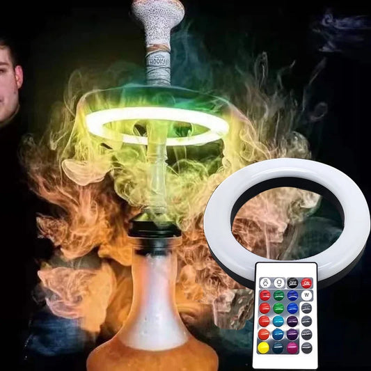 Lampe à chicha LED colorée WE PUFF, anneau lumineux aimanté/viscose, deux modèles avec télécommande, accessoires pour chicha