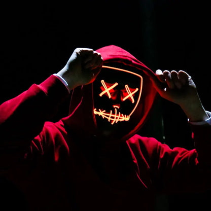 Masque néon d'Halloween Cosmask, Masque à LED, Masque de fête lumineux