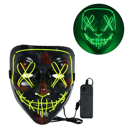 Masque néon d'Halloween Cosmask, Masque à LED, Masque de fête lumineux