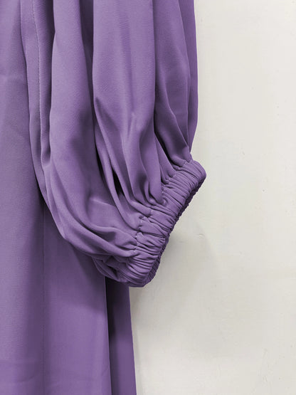 Abaya Ramadan unie à manches évasées, kebaya kaftan, élégante robe longue à col ras du cou, abayas islamiques pour femmes