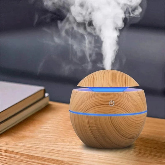 Humidificateur d'air électrique, diffuseur d'arômes en bois, humidificateur d'air ultrasonique, huile essentielle, aromathérapie, brumisateur frais pour chambre à coucher