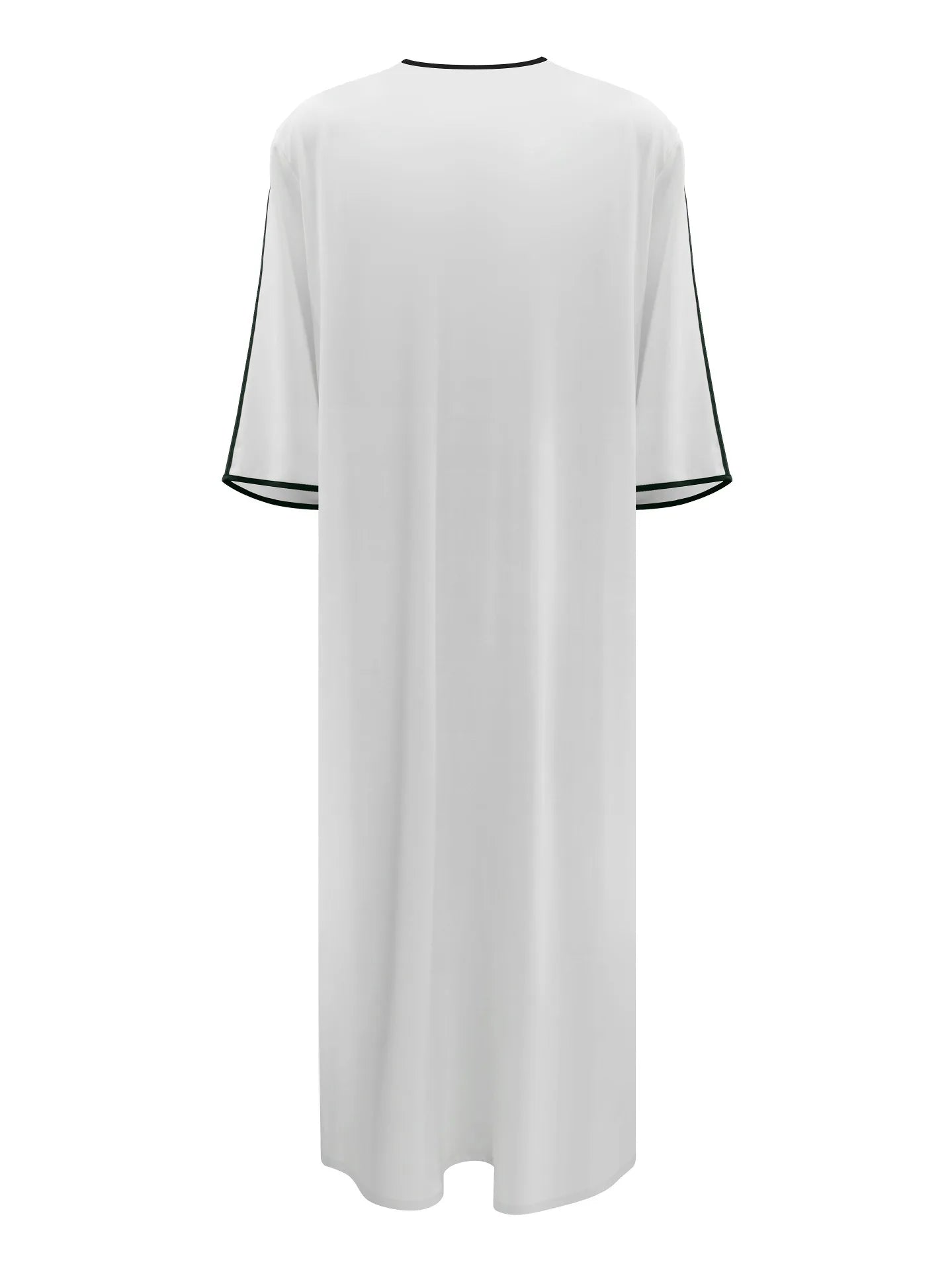 Robe longue brodée à manches mi-longues pour homme, couleur unie, style musulman, style marocain, Pakistan, Arabie, 2025