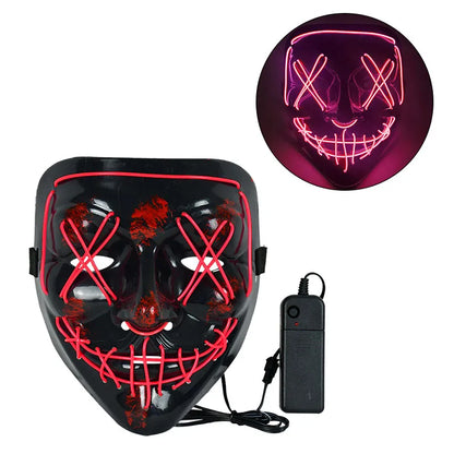 Masque néon d'Halloween Cosmask, Masque à LED, Masque de fête lumineux