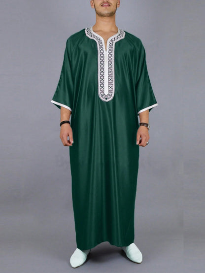 Caftan blanc brodé à manches courtes pour femme, vêtement islamique élégant pour l'été, nouvelle collection 2025