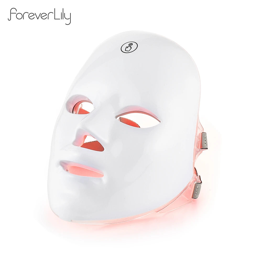 Masque à LED rechargeable 7 couleurs,  Masque de beauté, LED Rajeunissement de la peau, Masque de soins anti-rides